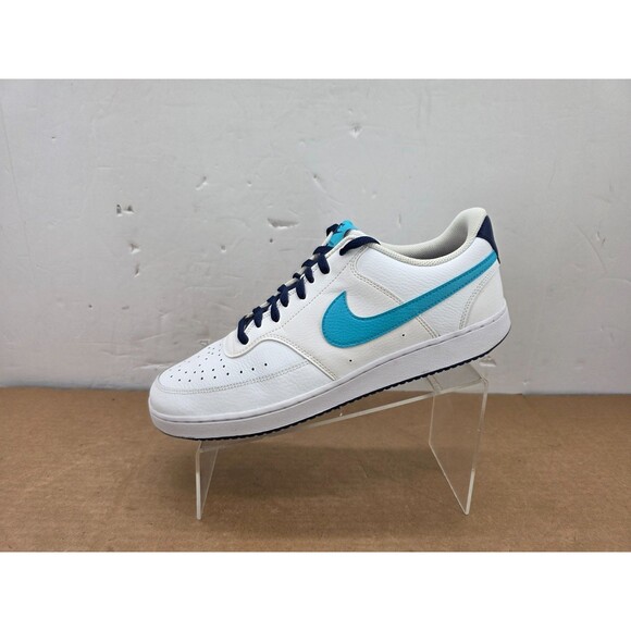 Nike Court Vision Lo White/Turquoise Blue-Blue Void (DM1187 100) Mens Size 13 main image 11